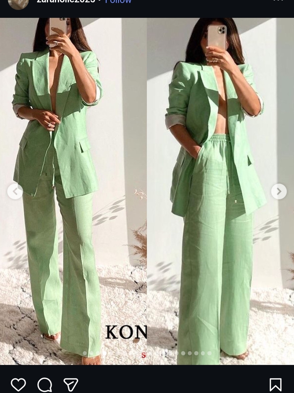 Zara Linen Wide Leg Pants & Blazer Set